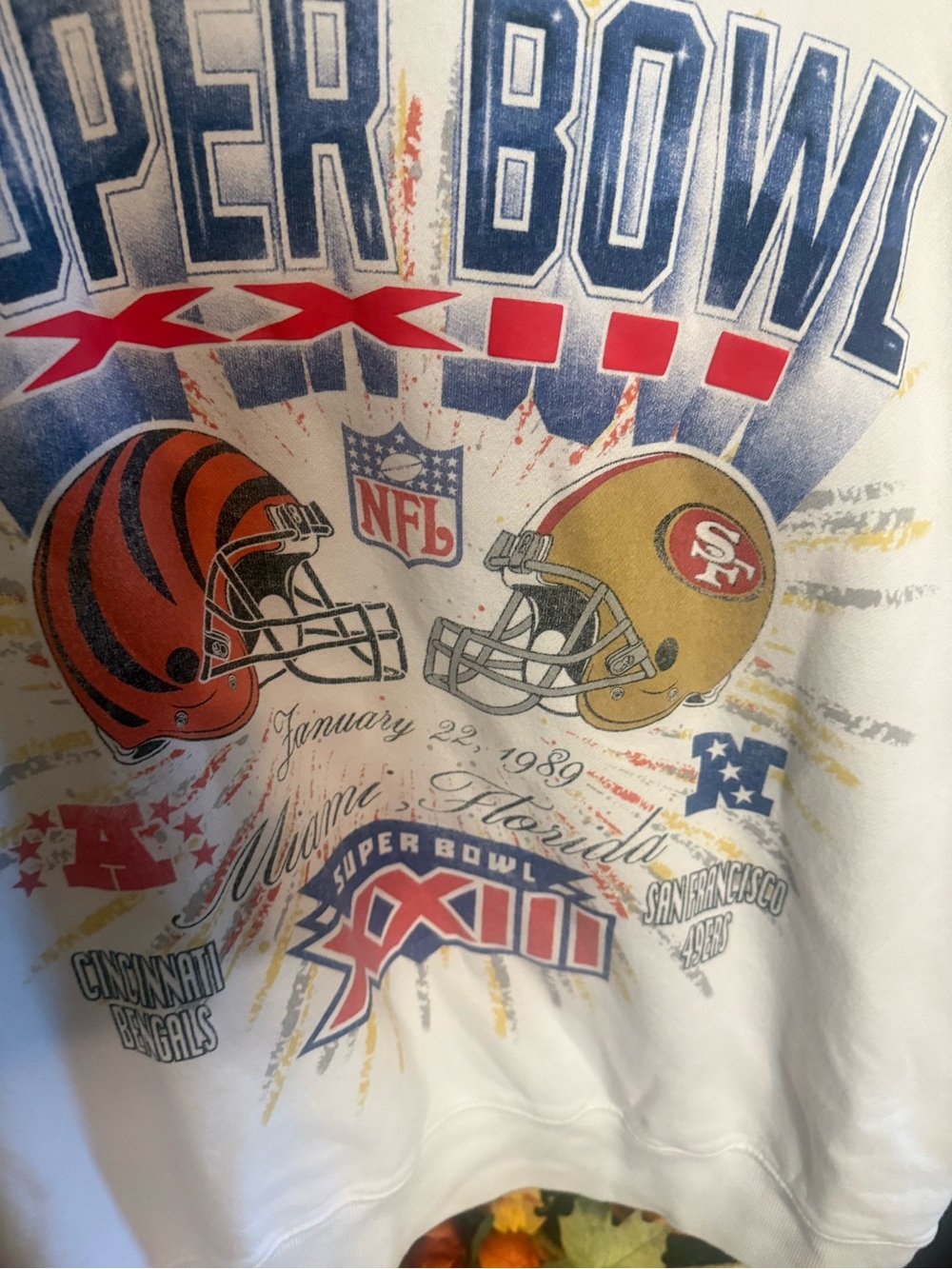 ABERCROMBIE & FITCH SUPER BOWL VINTAGE 1/22/89 SWEATSHIRT LARGE - Picture 2 of 6